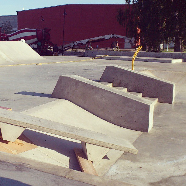 Working at the new skatepark in Forshaga today. Looks good!