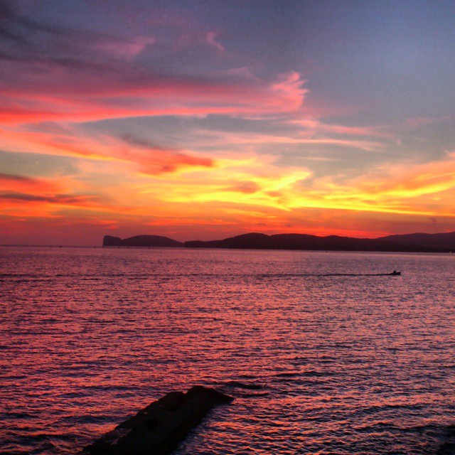 Amazing sunset Alghero, Italy.