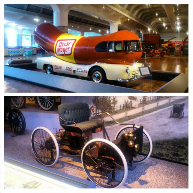 Had a great day at the Henry Ford museum today. Here is the famous Hot Dog car from 1951 and the first car by Ford!