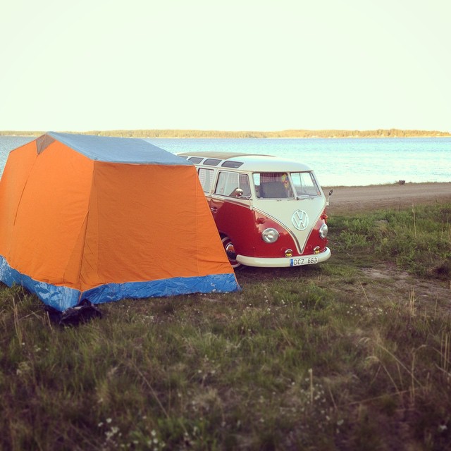 Old tent for old bus...