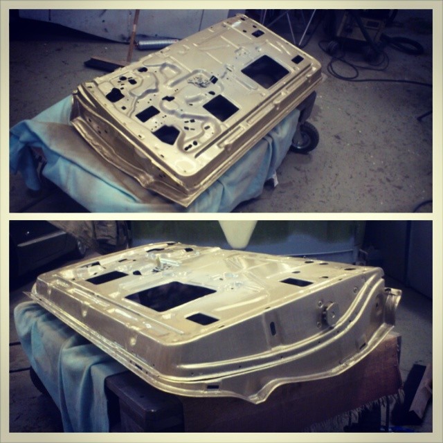 Door painted tonight. Impala lowrider project.