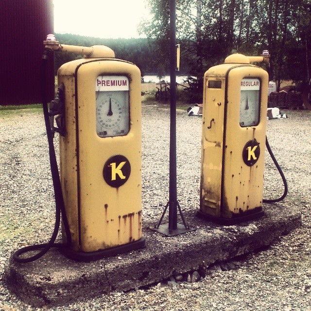 Koppartrans. Vintage gasstation in Värmland, Sweden.