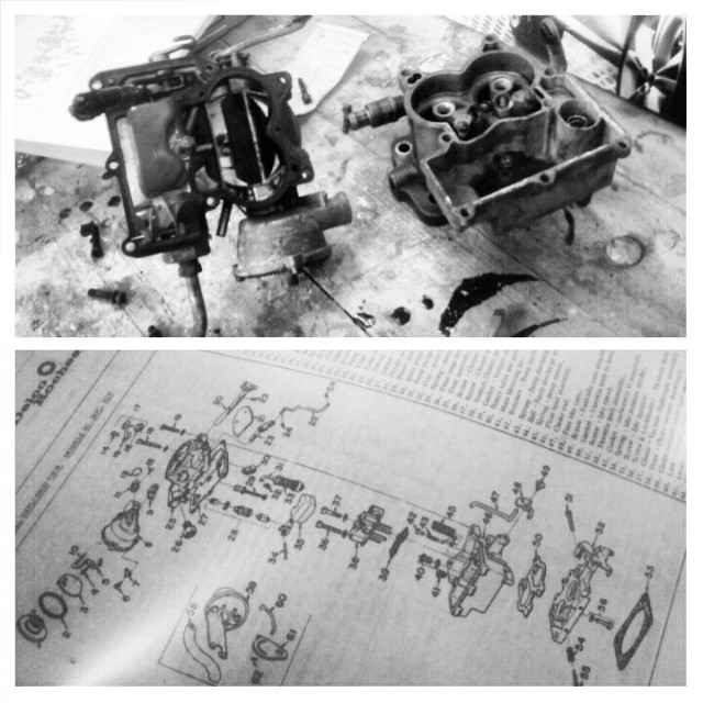 Rebuilding a Rochester 2-JET carb tonight...