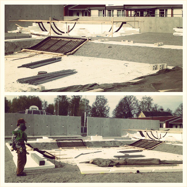 Helping out at the new skateboard park in Forshaga.